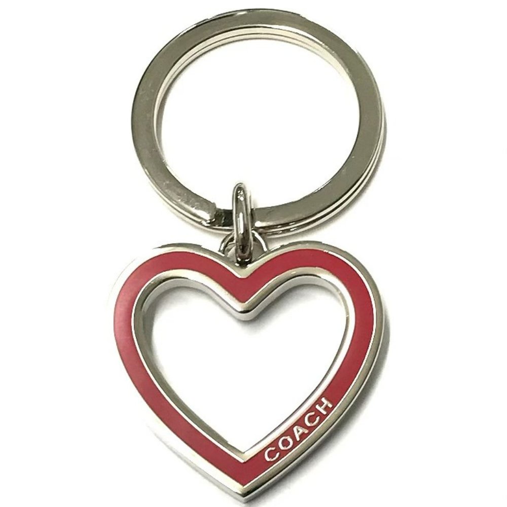 Coach Open Heart Keychain